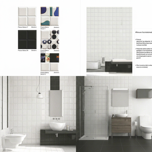 กระเบื้องเซรามิกเคลือบเงาสีสันสดใสขนาด 300x300 มม. สำหรับตกแต่งภายในห้องน้ำ ลายดอกไม้ รุ่น Piazza Olympia - Product Image 1