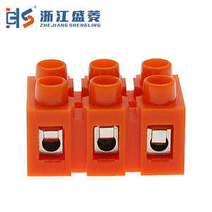 H2519-.3 צבע כתום אביבי 6 קוטבים 36A 3 כניסות 3 יציאות חיבור בורג נחושת פליז בלוק מסוף תעשייתי - Product Image 2