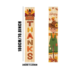Cortina de puerta con diseño de espantapájaros de Acción de Gracias, 30 x 180 cm, pancartas festivas para decoración del hogar - Product Image 2
