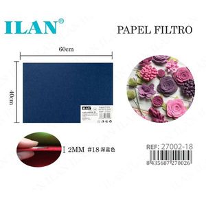 กระดาษกรองอิลัน 40x60 ซม. หนา 2 มม. สีน้ำเงินเข้ม วัสดุงานฝีมือ - Product Image 1