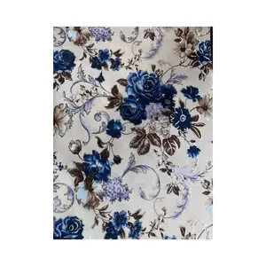 Chất Lượng Cao Vàng Tem 100% Polyester In Ấn Nhung Vải Với Hoa Mô Hình Cho Sofa Nhà Dệt