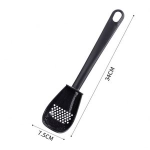 Cuillère de cuisine multifonctionnelle en plastique à long manche de 34 cm, personnalisable, vente en gros, nouveauté - Product Image 4