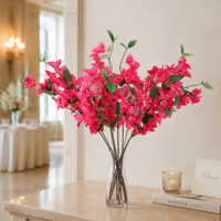 Ranting Bunga Bougainvillea Buatan dari Sutra, Rangkaian Bunga Plastik untuk Dekorasi Pernikahan, Natal, Rumah, Hotel, dan Lanskap
