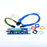 Hoyato TISHRIC Pcie Riser Ver 006, Adaptador de Tarjeta Gráfica para Video, Cable Riser PCI Express USB 3.0, SATA a 4 Pines, Pci-e 1x a 16x con Bloqueo