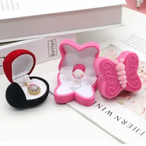 Premium High Quality Custom Velvet Jewelry Boxes Luxury Kids Gift Ring Box With Velvety Material For Jewellery Packaging