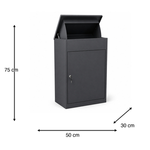 Cassetta Postale Robusta in Ferro Nero Resistente al Vento con Supporto Idraulico per <span class=keywords><strong>Pacchi</strong></span> e Corrispondenza, per Uso Esterno Domestico - Product Image 4