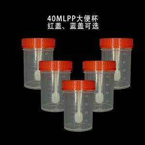 ถ้วยเก็บอุจจาระใส Wei Hong ขนาด 40 มล. ทำจากพลาสติก PP พร้อมฝาเกลียว สำหรับใช้ในห้องปฏิบัติการ - Product Image 4