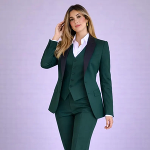 <b>Black</b> <b>Pinstripe</b> Women Suit Set 3 Piece Pantsuit with Blazer Vest and <b>Trousers</b> Elegant Office Business Suit Tailored Formal Wear - Product Image 1