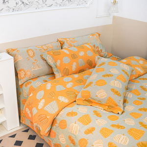 Reversible Printed <b>Bedding</b> Set 3 Pcs Chemical Fiber Home Use Sheet Style - Product Image 5