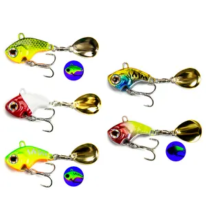 Fatial Spoon Sinker Red Head trespolo Bait Metal paillettes Spinner rame lucido lame cucchiaio all'ingrosso Sinking Metal VIB Fishing Lure