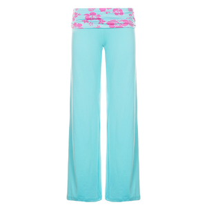Pantalon décontracté pour femme, taille mi-haute, jambe large, taille élastique, style streetwear, imprimé froissé, ourlet retroussé, couleurs estivales vives, coupe ample et décontractée - Product Image 6