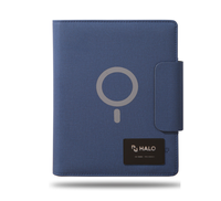 Carnet intelligent sans fil intégré avec chargement Type C, batterie externe 8000 mAh, lampe LED en cuir PU et classeur rechargeable A5