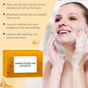 Etiqueta privada Cúrcuma Lavado DE CARA Kojic Jabón Set Cúrcuma Espuma Limpiador facial con cepillo para toda la piel - Product Image 5