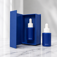 Botol Kosmetik Kaca Pipet 30ml Warna Pink Ungu Model Flat Shoulder untuk Minyak Rambut, Serum, dan Essential Oil