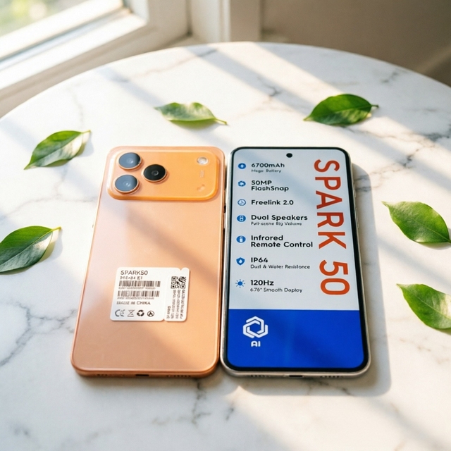 Slim Profile Spark 50 Pro+ Android 14 Smartphone 6.8inch LTE HD Display Deca Core 24+512GB 5500mAh Battery OEM Brand New