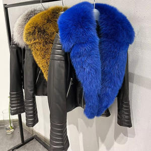 फैक्टरी प्रत्यक्ष बिक्री 2023 गर्म काले चमड़े के कोट कस्टम महिला फर कोट चमड़े - Product Image 5