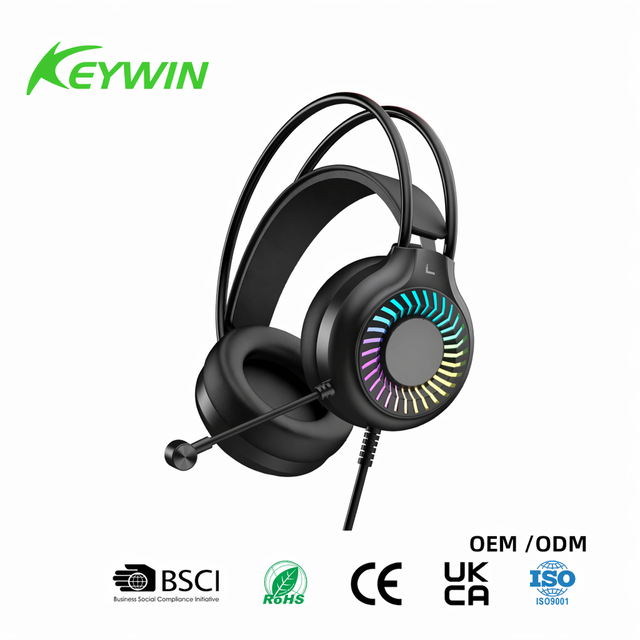 OEM Rainbow 7.0 USB Wired Over-ear Gaming Headset Custom On-ear Gaming Headphone with Microphone for PS5 PS4 XBOXes PC Laptop