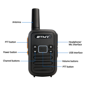 ชุดวิทยุสื่อสารระยะไกลแบบไร้สาย วิทยุสองทาง UHF วอล์คกี้ทอล์คกี้แบบพกพา PMR 446 ชาร์จผ่าน USB สำหรับความปลอดภัย บ้าน และกลางแจ้ง - Product Image 2