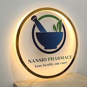 Letrero Luminoso LED Acrílico 3D Redondo Personalizado, Letrero con Logotipo para Salón de Belleza, Uñas y Cabello, Decoración de Pared para Oficina y Empresa - Product Image 4