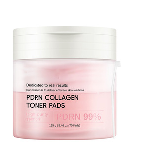 Factory OEM Salmon Pdrn Pads Pink Centella Collagen Jelly Korean <b>Gel</b> Niacinamide Cotton 3-Layer 155g Toner Pads - Product Image 1