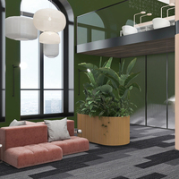 Dalles de moquette commerciales PP 50x50, dalles de moquette modulaires avec support en PVC, adaptées aux bureaux commerciaux