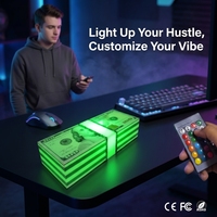 Veilleuse créative avec modèle d'argent flottant, lumière LED 16 couleurs, commande tactile, matériau ABS - Produit technologique tendance