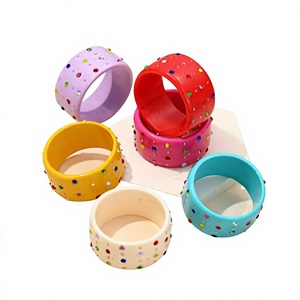 Nuevas Pulseras de Resina Acrílica Coloridas con Bonitas Piedras Naturales Multicolores, Joyería Unisex Moderna y Elegante para Fiestas, para Mujer - Product Image 1