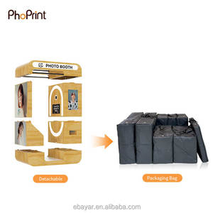 <span class=keywords><strong>Kiosco</strong></span> de cabina de fotos de evento Selfie vintage de madera retro desmontable para fiesta - Product Image 4