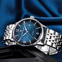 Montre mécanique automatique analogique pour hommes, 42mm, bracelet en acier inoxydable, résistant à l'eau à 100m, affichage de la date, PD-1832