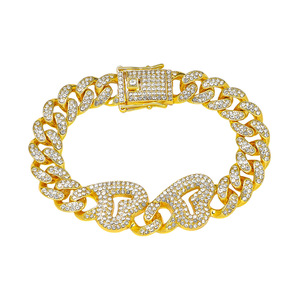 Pulsera de Cadena con Corazón de Aleación y Diamantes de Imitación, Estilo Hiphop Urbano, para Hombre, Joyería de Moda al por Mayor, Venta Caliente 2026 - Product Image 6