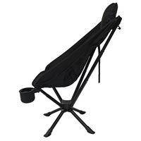 Chaise de camping moderne en aluminium avec dossier haut, tissu Oxford, logo personnalisé, pivotante, pliable, avec coussin