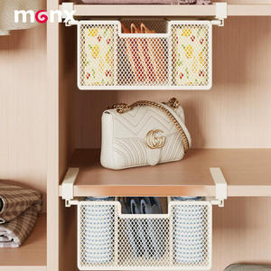 Organisateur de tiroir <span class=keywords><strong>suspendu</strong></span> sous étagère, <span class=keywords><strong>panier</strong></span> de rangement en maille coulissant pour <span class=keywords><strong>armoire</strong></span>, sans perçage - Product Image 5