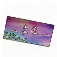 Badge en émail métallique de haute qualité avec motifs de personnage scintillants pour collection, vente en gros
