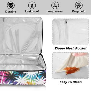 Sac isotherme personnalisable pour livraison de repas, sac à déjeuner, sac de transport pour barbecue, sac isotherme pour plats à emporter, sac isotherme pour pique-nique, imprimé arc-en-ciel Hawaï - Product Image 4