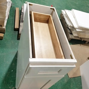 Precio DE FÁBRICA DE China Vietnam, venta al por mayor, acabado de pintura en aerosol blanco moderno, puerta de coctelera de madera, armarios de cocina con cajón de panel plano - Product Image 6