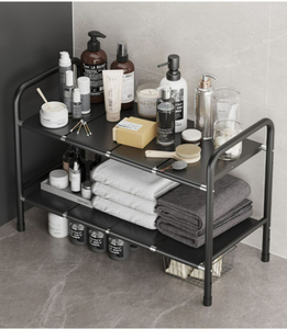 Mensola della <span class=keywords><strong>cucina</strong></span> espandibile risparmio di spazio sotto il lavandino Organizer Desktop Rack di stoccaggio con cestino - Product Image 5