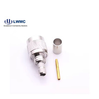 Conector TNC Macho de PTFE de 1500V y 50ohm, Conector de Crimpado TNC, de CC a 6GHz para Cable LMR240, VSWR Máximo de 1.3