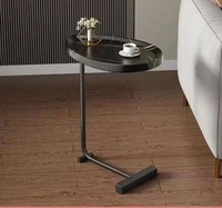 Table basse de salon minimaliste de luxe en bois durable avec cadre métallique portable et éclairage d'appoint pour canapé