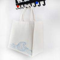 Sac d'étudiant en toile de coton recyclé personnalisé avec poignée en toile à bouton, sac de pique-nique, sac fourre-tout