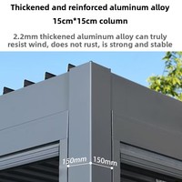 Pérgola Retráctil Motorizada Europea con Sensor de Lluvia y Presión, Estructura de Aluminio con Recubrimiento en Polvo