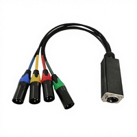 Adaptateur audio professionnel 4-en-1 RJ45 femelle vers 4 XLR femelle, câble d'extension de données réseau DMX, neuf, en PVC