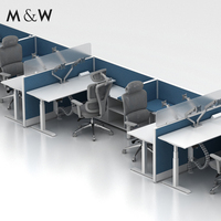 M&W – Poste de travail modulaire de bureau de haute qualité, réglable et moderne, avec cloison, idéal pour l'école