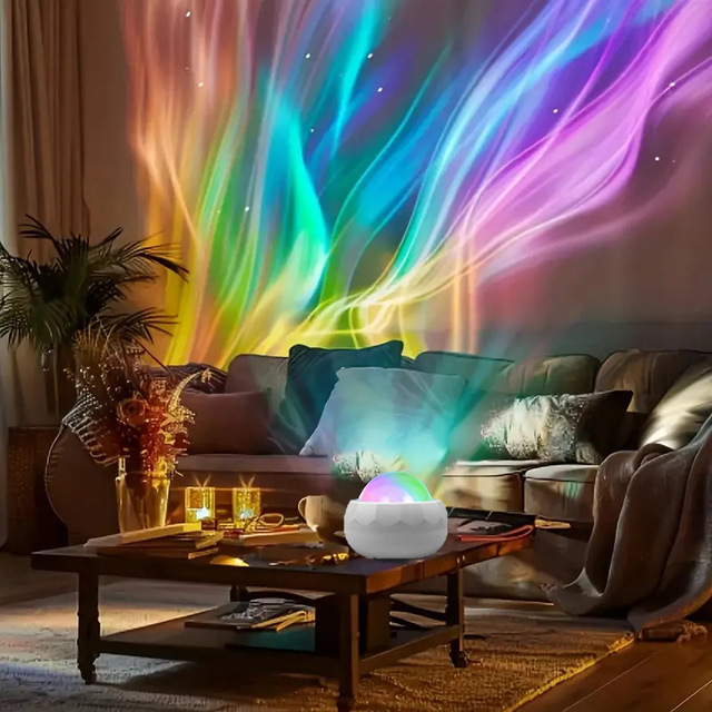 Cross-border Bestseller Colorful Water-ripple Projection Lamp Magical Starry Sky Light Aurora Atmosphere USB-powered Decorative