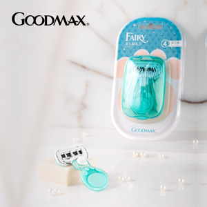 อุปกรณ์กำจัดขนแบบกำหนดเองได้ รูปทรงอุ้งเท้าแมว ขนาดพกพา เครื่องโกนขนใต้วงแขนสำหรับผู้หญิง แบบใช้แล้วทิ้ง สีฟ้า สีเขียว - Product Image 2