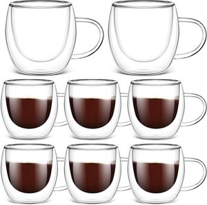 Tazza da Caffè in Vetro Borosilicato a Doppia Parete con Manico, Personalizzabile con Logo, Resistente al Caldo e al Freddo - Product Image 4
