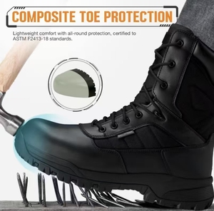 Bottes <span class=keywords><strong>de</strong></span> travail imperméables pour hommes à embout composite, fermeture éclair latérale, antidérapantes, anti-perforation, légères, en cuir, chaussures <span class=keywords><strong>de</strong></span> sécurité 8 pouces, <span class=keywords><strong>semelle</strong></span> en caoutchouc - Product Image 5