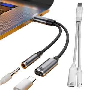 PD 100W Type C à 3.5mm Casque Audio Aux <span class=keywords><strong>Jack</strong></span> Adaptateur Câble 2 en 1 USB C Splitter Type-C Écouteur <span class=keywords><strong>Chargeur</strong></span> Câble pour Téléphone 16 - Product Image 1