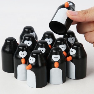 Color educativo Habilidad cognitiva Tablero a juego de colores Pingüino de madera Muñecas anidadas Memoria de color Juego de ajedrez a juego - Product Image 4