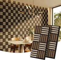 Panel Dinding Akustik Kayu Modern 3D Akupanel Desain Seni Dekoratif Interior untuk Kamar Tidur, Ruang Tamu, dan Kantor
