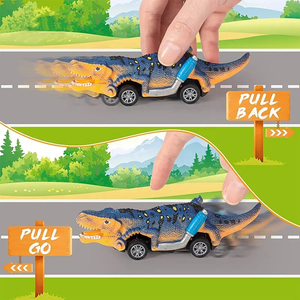 Giocattoli di disegno educativo per bambini 2 in 1 dinosauro arti e mestieri Dino Cars kit di pittura e dinosauro Pullback macchinina - Product Image 5